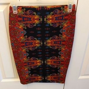 Indian print pencil shirt size small